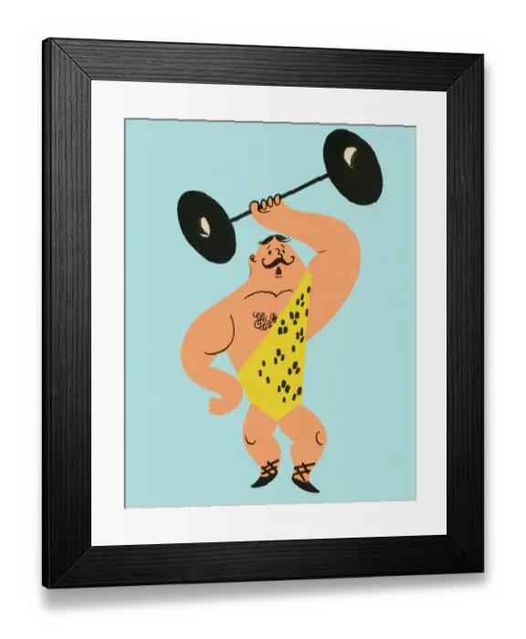 Framed Print : Strong Man Lifting Weights Framed Print : Strong Man Lifting Weights
