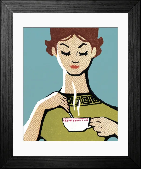 Framed Print : Person Drinking Hot Beverage Framed Print : Person Drinking Hot Beverage