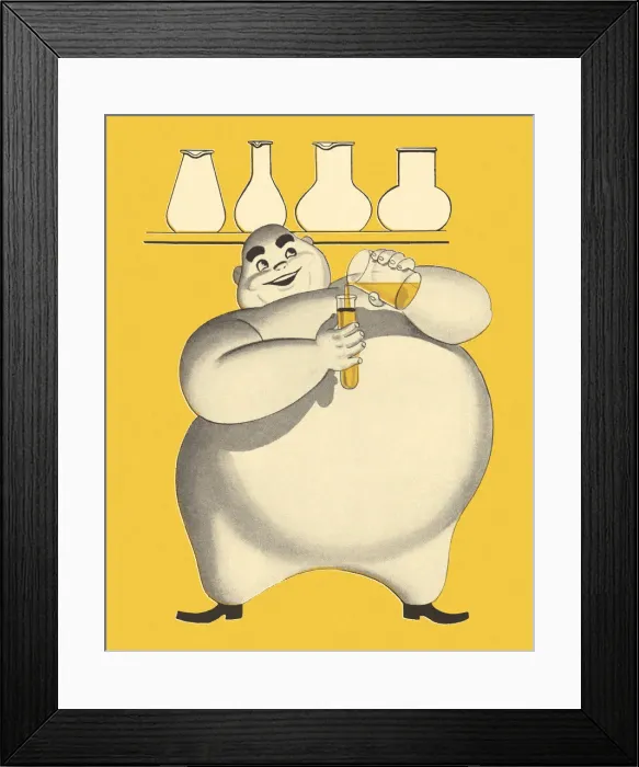 Framed Print : Smiling Man Pouring Chemicals Framed Print : Smiling Man Pouring Chemicals