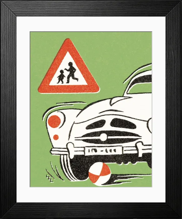 Framed Print : Childs ball goes under car Framed Print : Childs ball goes under car
