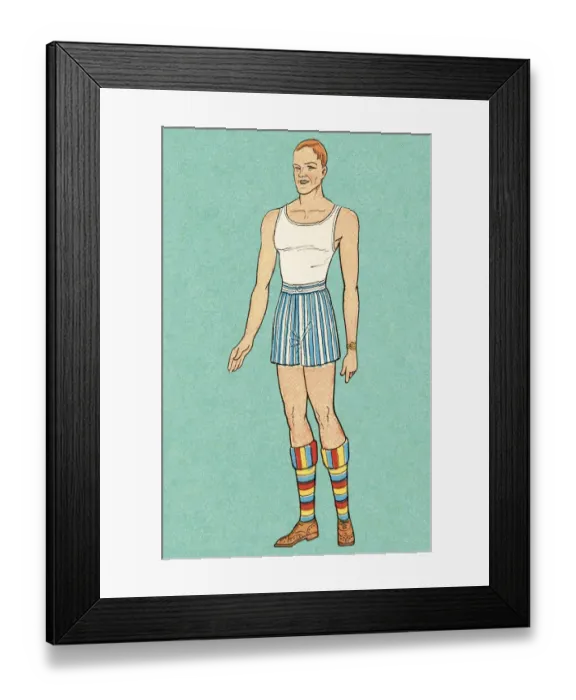 Framed Print : Man in Undergarments