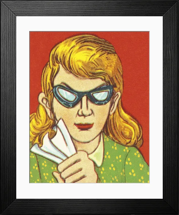 Framed Print : Woman Wearing Glasses Framed Print : Woman Wearing Glasses