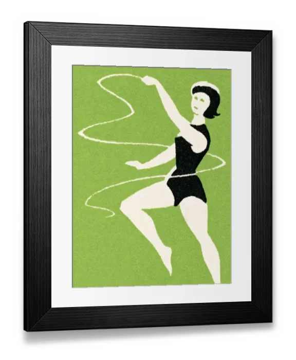 Framed Print : Woman dancing with ribbon Framed Print : Woman dancing with ribbon