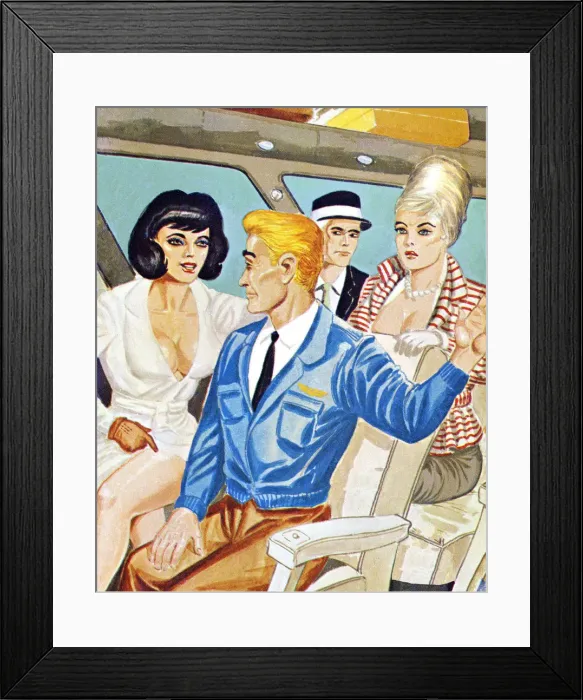 Framed Print : Two Couples Riding the Bus Framed Print : Two Couples Riding the Bus