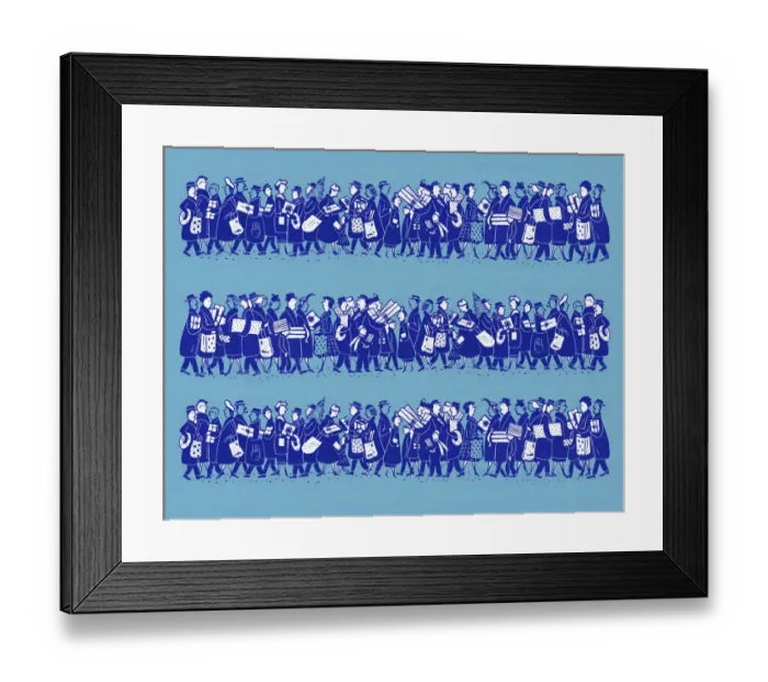 Framed Print : Crowd of Holiday Shoppers