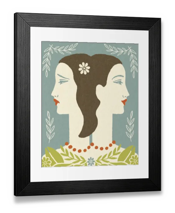 Framed Print : Happy and Sad Women Framed Print : Happy and Sad Women