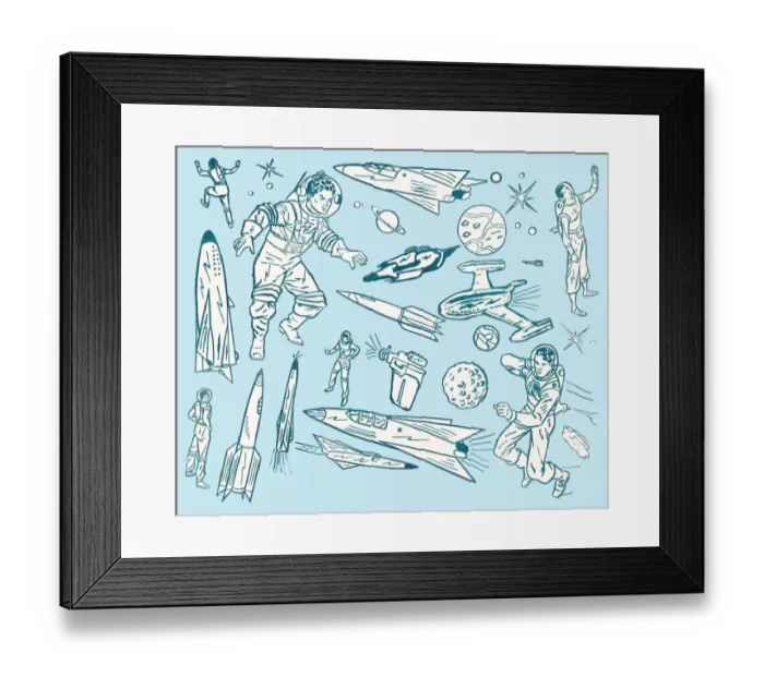 Framed Print : Rockets and spacemen Framed Print : Rockets and spacemen