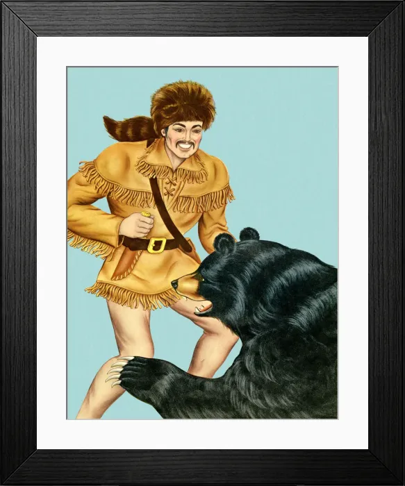 Framed Print : Pantless Man and Bear Framed Print : Pantless Man and Bear