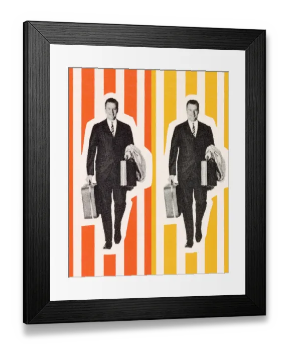 Framed Print : Two Traveling Businessmen Framed Print : Two Traveling Businessmen