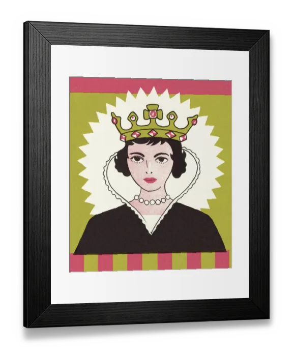 Framed Print : Queen Wearing Crown Framed Print : Queen Wearing Crown