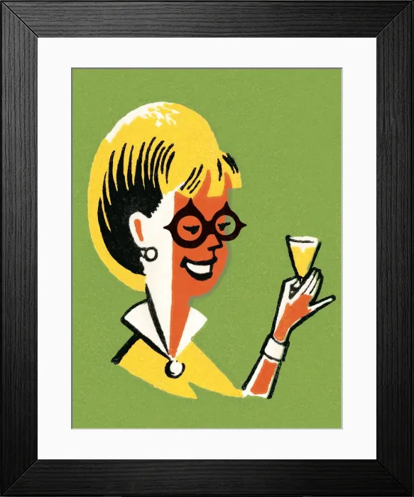 Framed Print : Woman Holding a Drink Framed Print : Woman Holding a Drink
