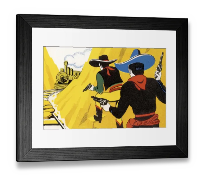 Framed Print : Robbers and Train Framed Print : Robbers and Train