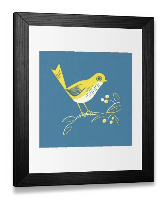 Framed Print : Bird Perched on a Branch