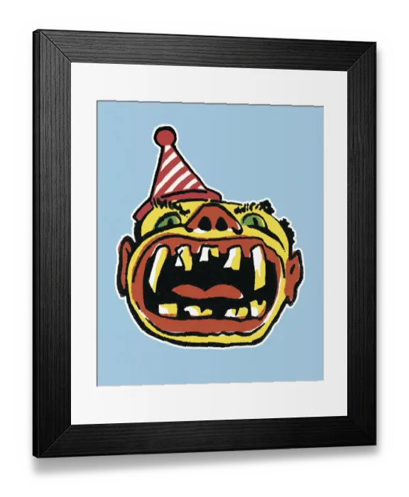 Framed Print : Large Mouth Clown Framed Print : Large Mouth Clown