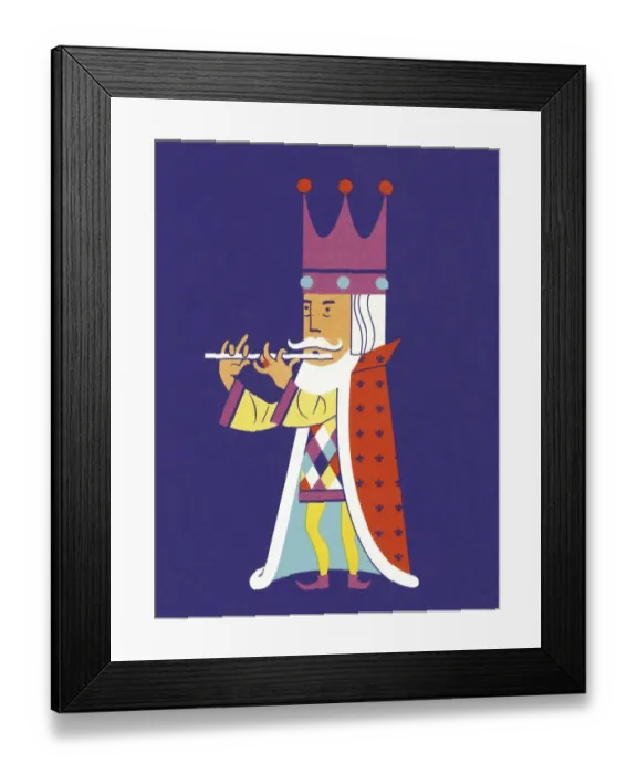 Framed Print : King Playing Flute Framed Print : King Playing Flute