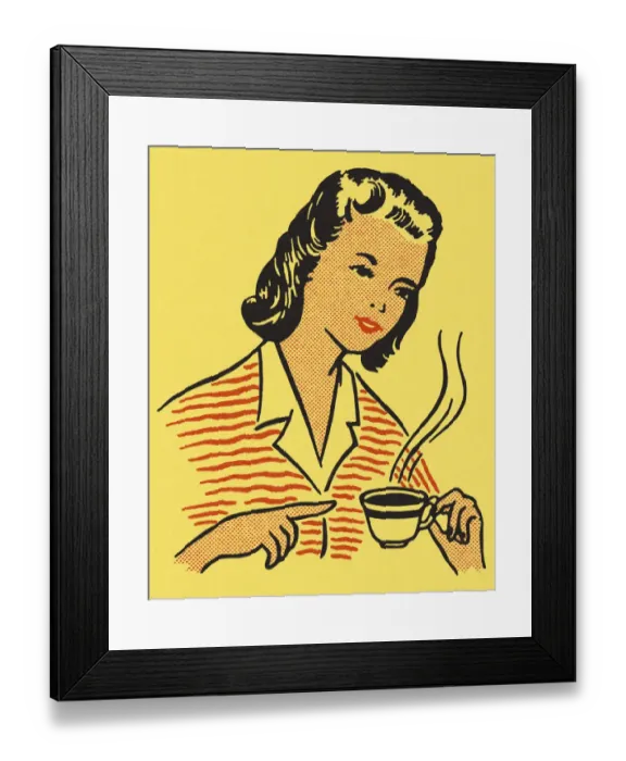 Framed Print : Woman Drinking Coffee Framed Print : Woman Drinking Coffee