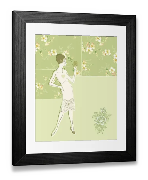 Framed Print : Woman with flowers Framed Print : Woman with flowers