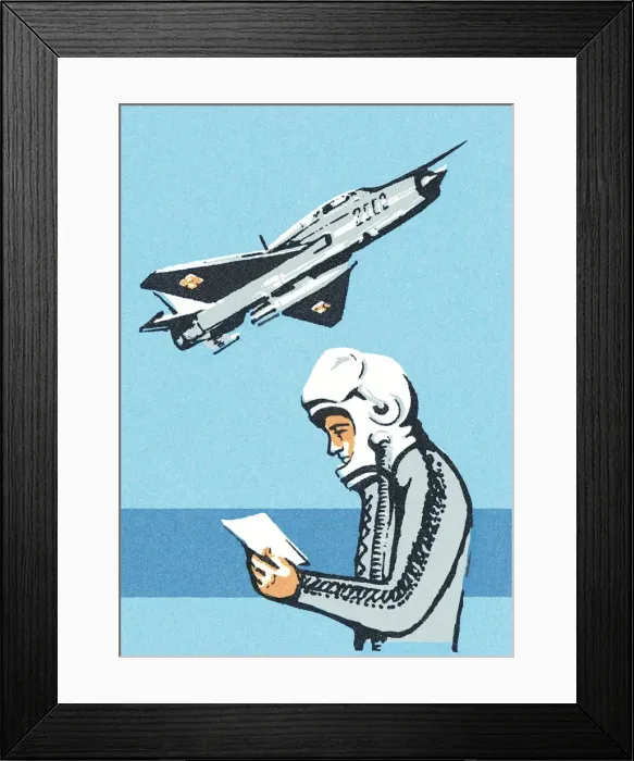 Framed Print : Pilot and Fighter Plane Framed Print : Pilot and Fighter Plane