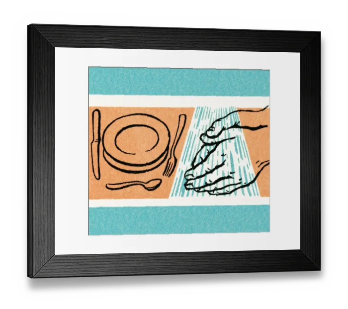 Framed Print : Washing Hands Before eating Framed Print : Washing Hands Before eating