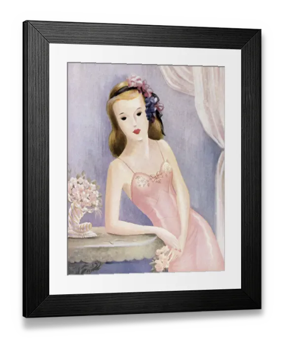 Framed Print : Woman Wearing Pink Slip Framed Print : Woman Wearing Pink Slip