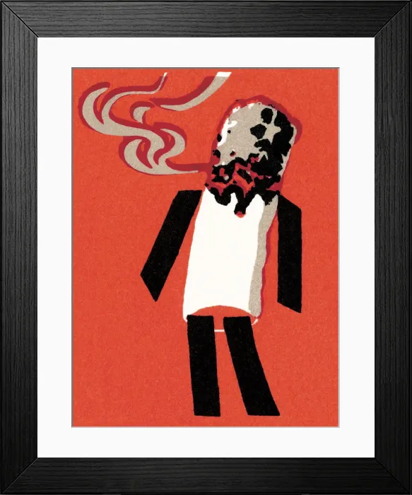 Framed Print : Personified cigarette butt Framed Print : Personified cigarette butt