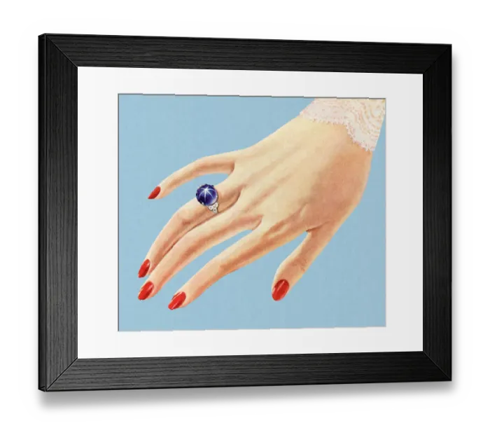 Framed Print : Hand Showing Off a Pretty Blue Ring Framed Print : Hand Showing Off a Pretty Blue Ring