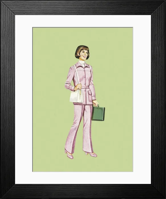 Framed Print : Businesswoman in Pink Pantsuit Framed Print : Businesswoman in Pink Pantsuit