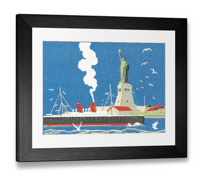 Framed Print : Ship passing Statue of Liberty Framed Print : Ship passing Statue of Liberty
