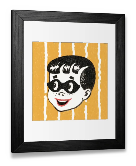 Framed Print : Boy in mask