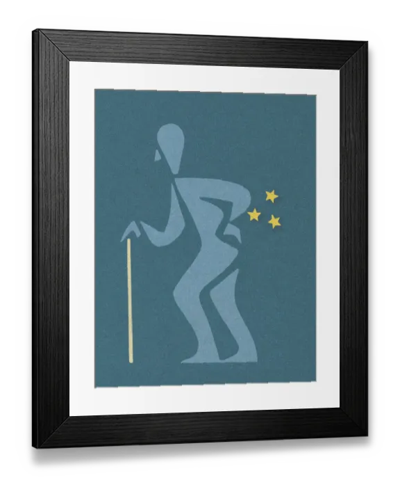 Framed Print : Man With Cane