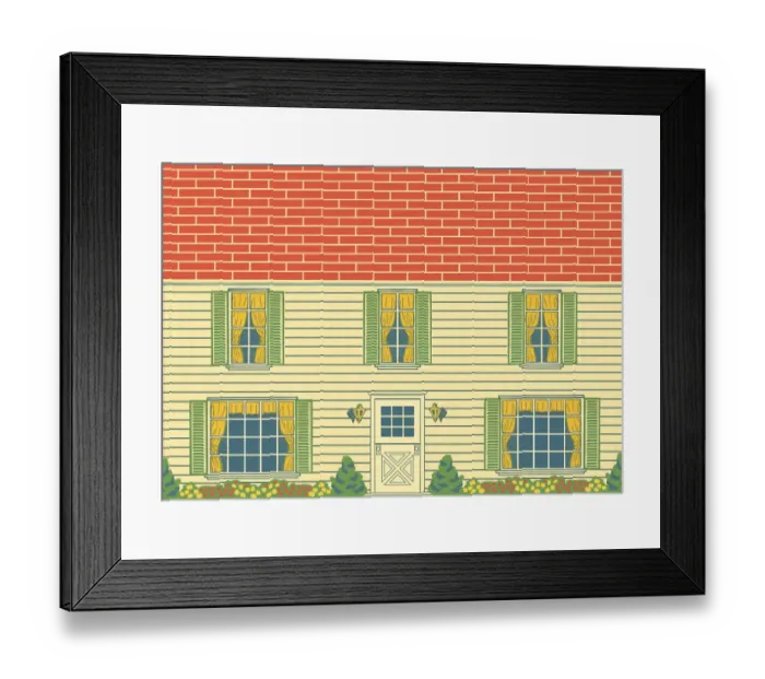 Framed Print : Facade of a House Framed Print : Facade of a House