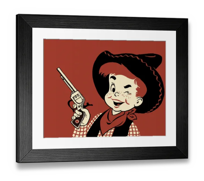 Framed Print : Winking Young Cowboy Framed Print : Winking Young Cowboy