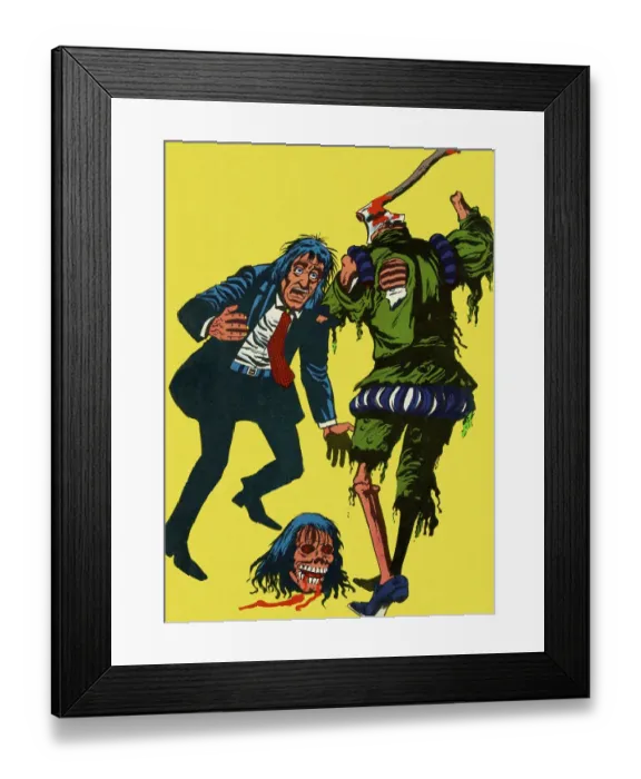Framed Print : Man With Headless Zombie Framed Print : Man With Headless Zombie