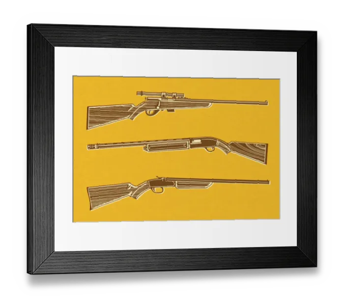Framed Print : Rifles and Shotgun Framed Print : Rifles and Shotgun