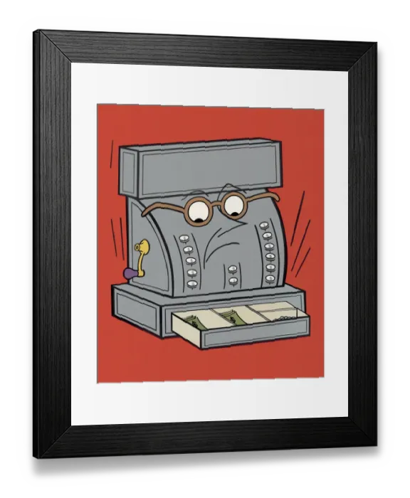 Framed Print : Unhappy Cash Register Framed Print : Unhappy Cash Register