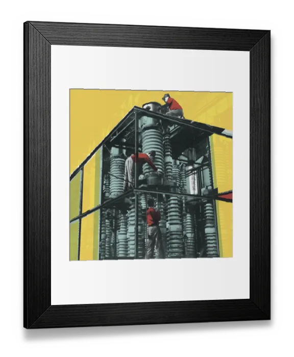 Framed Print : People Working on an Apparatus Framed Print : People Working on an Apparatus