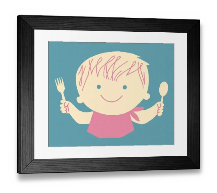 Framed Print : Young Person Ready to Eat Framed Print : Young Person Ready to Eat