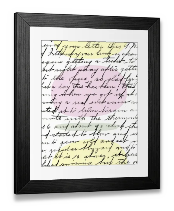 Framed Print : Hand Written Letter