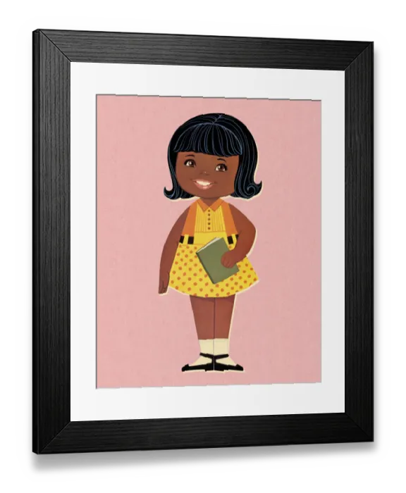 Framed Print : Little Girl Holding Book Framed Print : Little Girl Holding Book