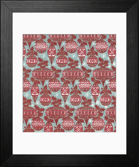 Framed Print : Christmas Ornament Pattern Framed Print : Christmas Ornament Pattern