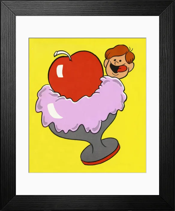 Framed Print : Hungry Boy and Sundae Framed Print : Hungry Boy and Sundae