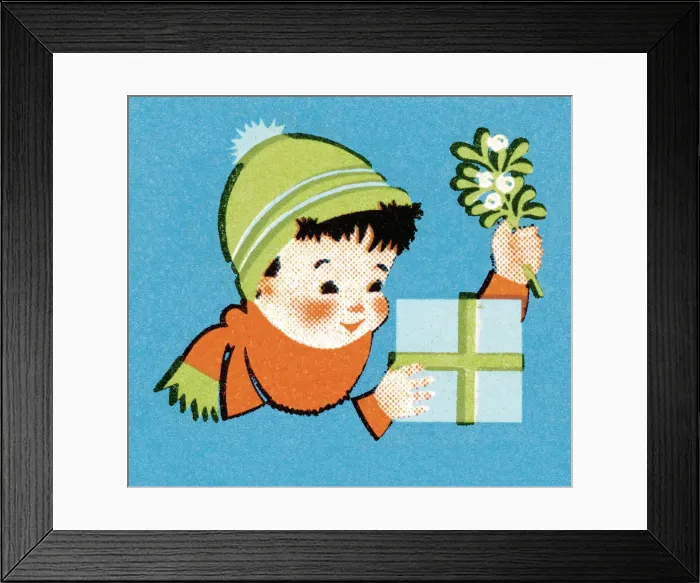 Framed Print : Boy with gift Framed Print : Boy with gift