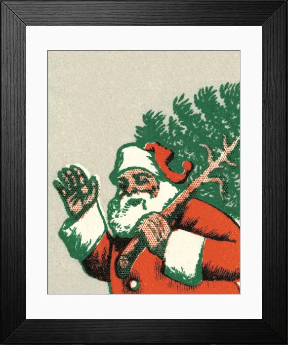 Framed Print : Santa with tree Framed Print : Santa with tree