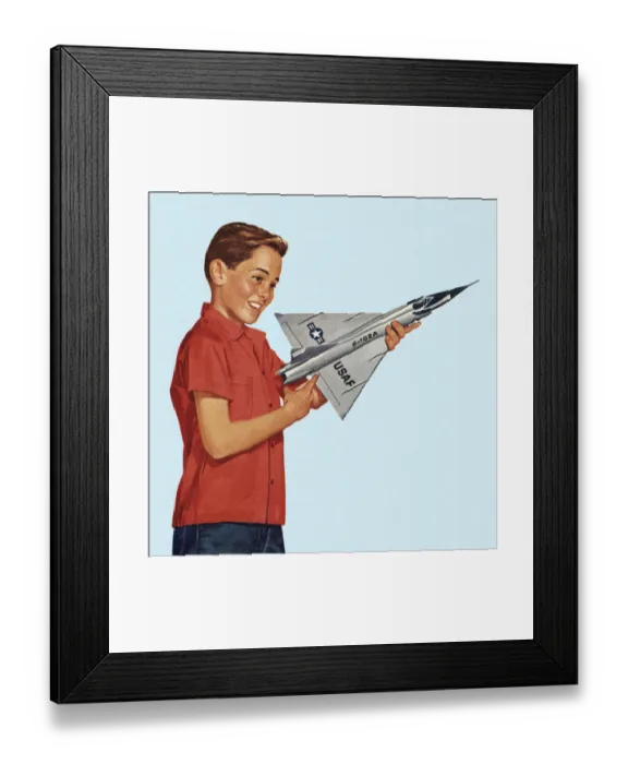 Framed Print : Boy Holding Toy Airplane Framed Print : Boy Holding Toy Airplane