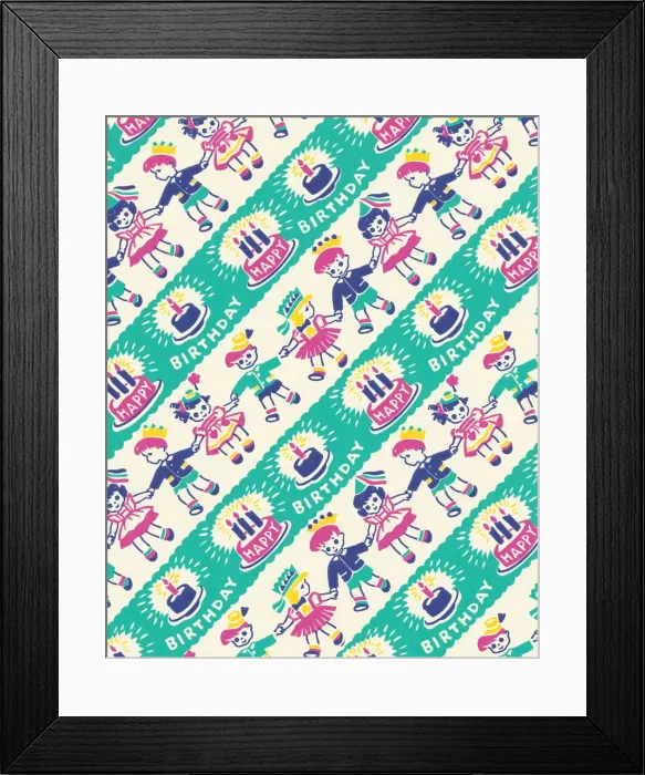 Framed Print : Happy Birthday Pattern Framed Print : Happy Birthday Pattern