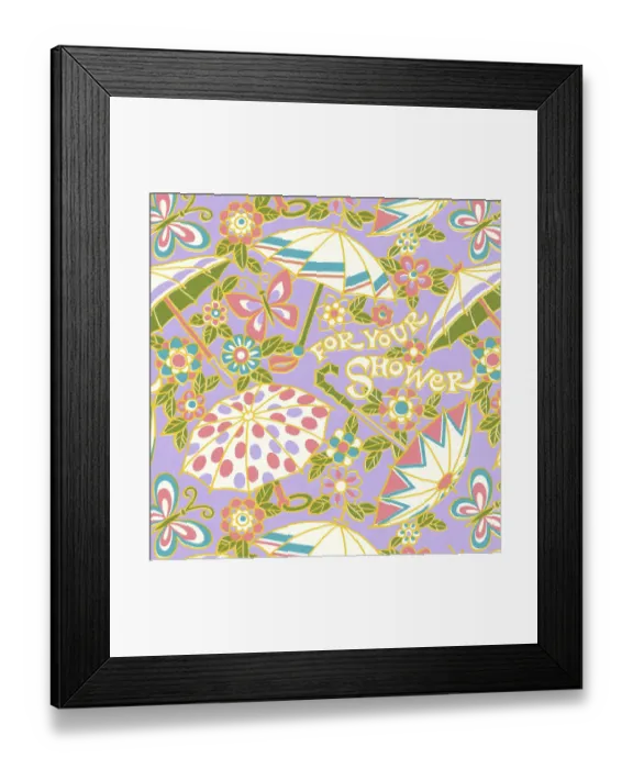 Framed Print : Umbrella Shower Pattern Framed Print : Umbrella Shower Pattern