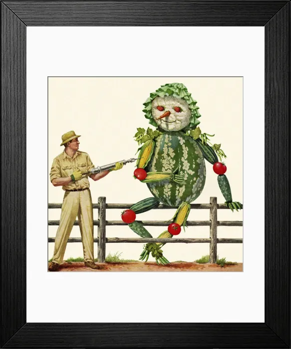 Framed Print : Giant Vegetable Character Framed Print : Giant Vegetable Character