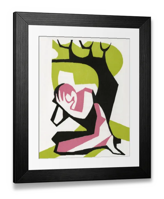 Framed Print : Man Crying Under Tree Framed Print : Man Crying Under Tree