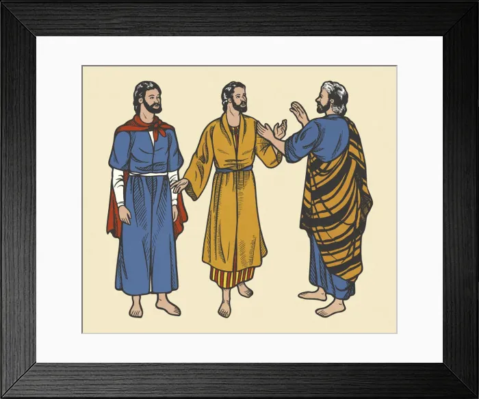 Framed Print : Three Men Wearing Robes Framed Print : Three Men Wearing Robes
