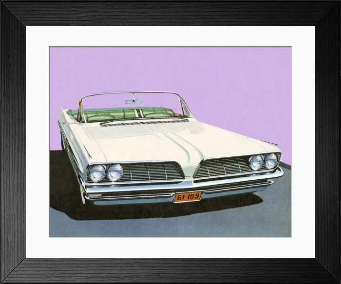 Framed Print : White Vintage Car Framed Print : White Vintage Car